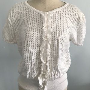 Willi Smith Women’s white knit shirt short sleeve